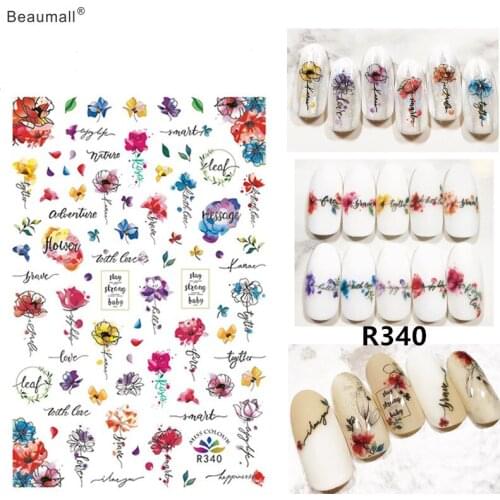 Florals Designs Nails Art Manicure Back Glue Decal Decorations Design Nail Sticker For Nails Tips Beauty