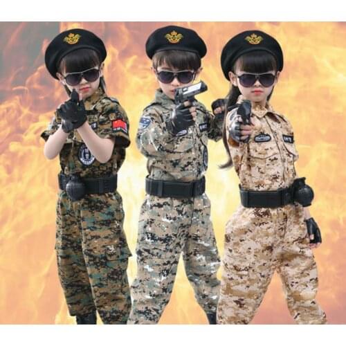 Children Boy Airsoft Military Tactical Uniform Teenager Camp Camouflage Army Training Costume Girl Kids Camouflage Uniform 90