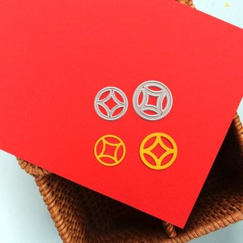DUOFEN METAL CUTTING DIES Chinese ancient coins wealth fortune symbol stencil DIY Scrapbook Paper Album 2021 new
