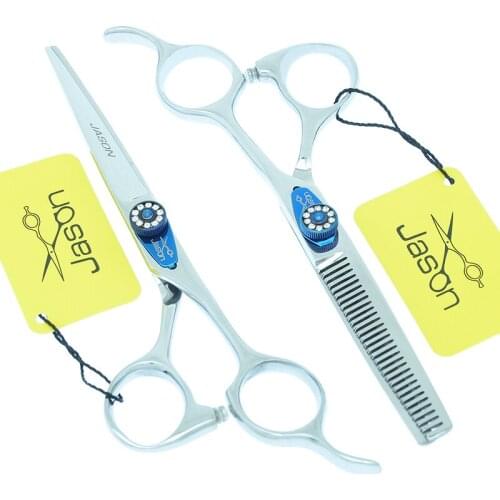 Jason 6 inch Hair Scissors Shears Japanese 440c Hairdressing Salon Cutting Scissors Thinning Shears Barber Haircut Tools A0088D