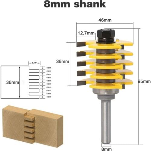 8mm Shank Milling Cutter Woodwork Finger Joint Cutter Wood Cutters Milling Tools T-slot Router Bit Set Woodworking Tool
