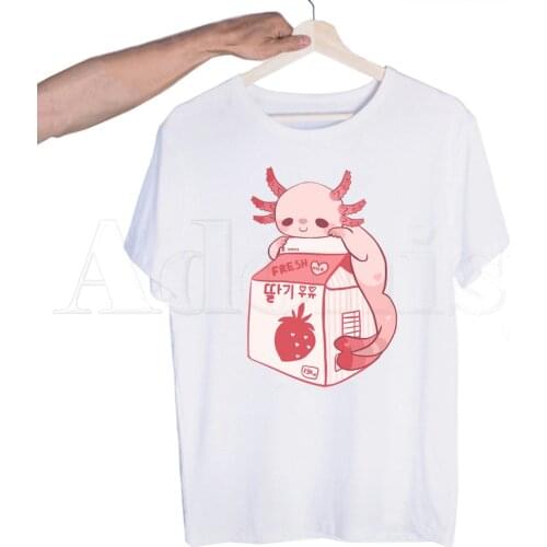 Axolotl Harajuku T-shirts Summer Men/Women Hip Hop Funny Print Tshirt Streetwear T Shirt Short Sleeve Tee Top
