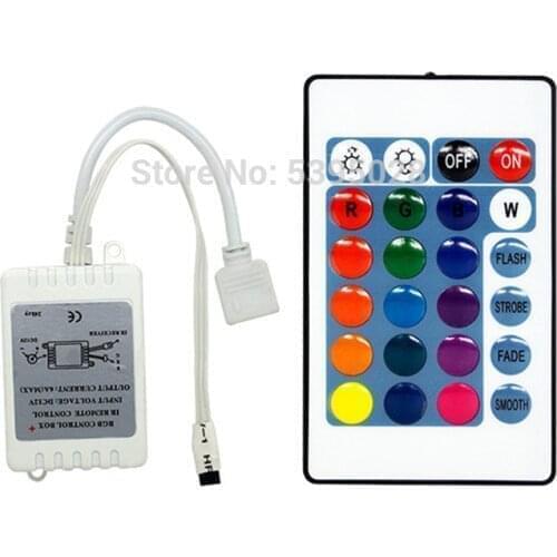 24Keys Wireless RGB Controller IR Remote Controller for SMD 3528 5050 RGB LED Strip Lights DC12V