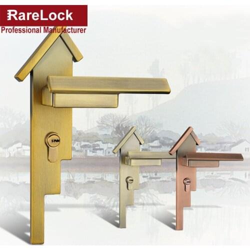 Interior Antique Door Lock for Bedroom Solid Wood Door Handle Bronze Lock Rarelock MMS659 B