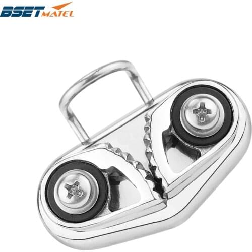 Stainless Steel 316 Cam Cleat with wire Leading Ring Boat Cam Cleats Matic Fairlead Marine Sailing Sailboat Kayak Canoe Dinghy