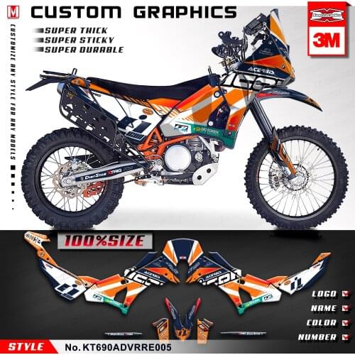 KUNGFU GRAPHICS Enduro Racing Stickers Custom Vinyl Decals Kit for 690 Adventure Rally Raid EVO2 (Style no. KT690ADVRRE005)