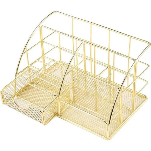 Storage Desk Organizer Pencil Holder Stationery Box Desktop For Office Supplies Iron Student Gifts Creativity Shelf