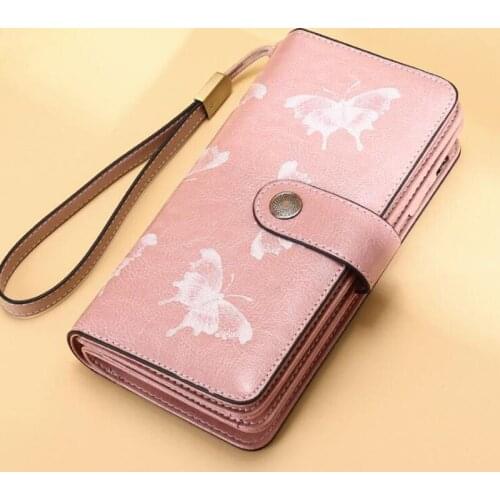 New 100% Womens Wallet Cow Leather Female Clutch Long Wallet Womens Wallets and Purses Portomonee Money Bag Coin Purse WT052