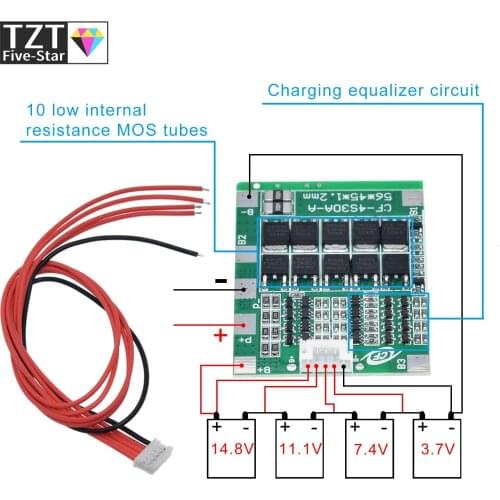New Arrival 4S 30A 14.8V Li-ion Lithium 18650 Battery BMS Packs PCB Protection Board Balance Integrated Circuits