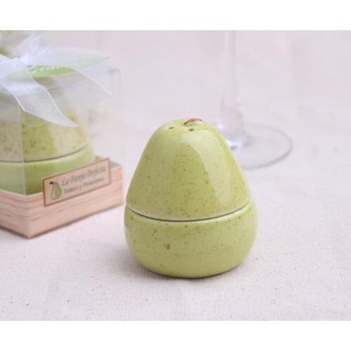 NEW ARRIVAL "The Perfect Pair" Pear Ceramic Salt and Pepper Shaker Wedding giveaways gifts and favors 100sets/lot FREE SHIPPING