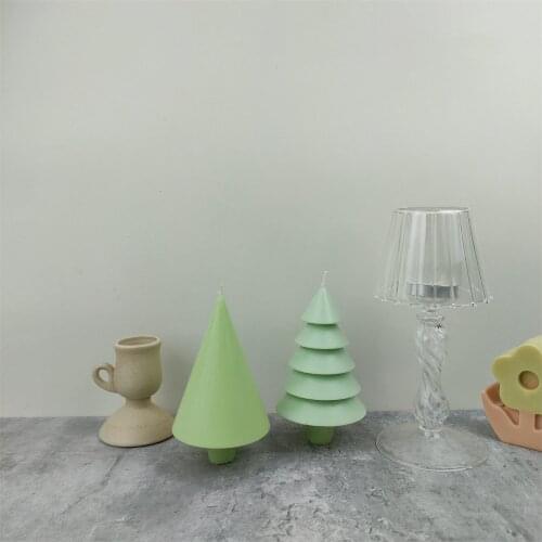 Christmas Tree Plastics Candle Mold Embossed Bake Tool Fondant Cake Cupcake Decorating DIY Mold Tools Bakeware Cake Moulds