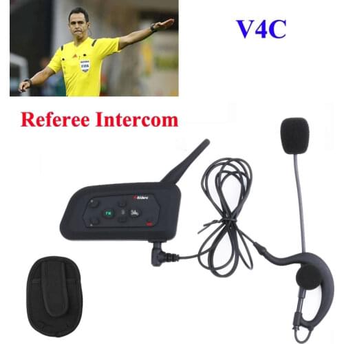 1PCS Football Referee Intercom Headset Vnetphone V4C 1200M Full Duplex Bluetooth Headphone with FM V4C Referee Interphone