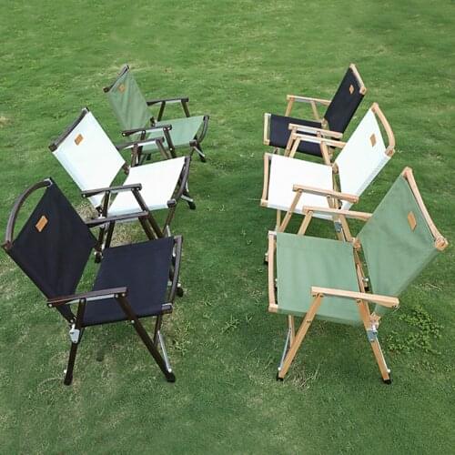 Portable Wood Camping Folding Chair With Storage Bag Outdoor Picnic BBQ Chair for Fishing, Garden Moon Chairs