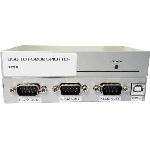 USB to 3 Ports RS232 Splitter Convert USB to 9 Pins DB9 COM Switcher for PC RS-232C Serial Port Switch Sharing Device