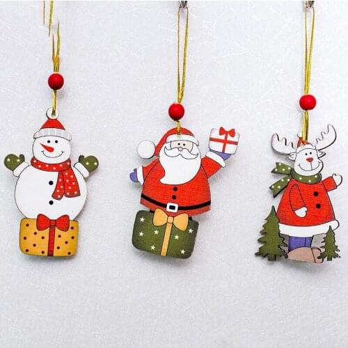 Christmas Tree Ornament Hanging Pendant Dropship Christmas Tree Creative Painted Wooden Sign Ornaments For Home