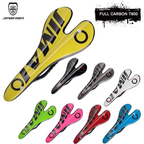 JIMAITEAM Bicycle Full Carbon Fiber Saddle Curved Hollow Bicycle Saddle Q Type Seat Cushion For Motorcycle Road Bike Accessories