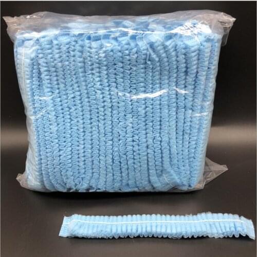 100pcs/pack 19 Inches Disposable Non-woven Hat Protective Cap Dust-proof Workshop Hats Blue/white/pink Degradable