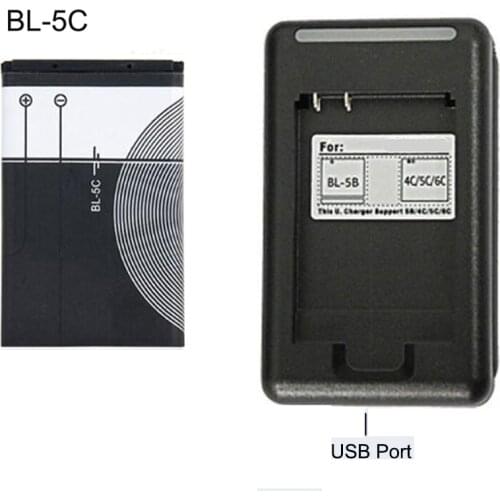 BL-5C Replacement Battery 1020mAh Original BL 5C Rechargeable Batteries + USB charger For Nokia Mobile Phone Li-ion 3.7V BL5C