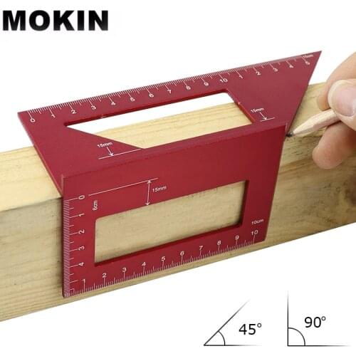 45/90 Degrees Woodworking Scriber T Angle Ruler Protractor Aluminum Alloy Marking Gauge Multifunctional Woodworking Tools