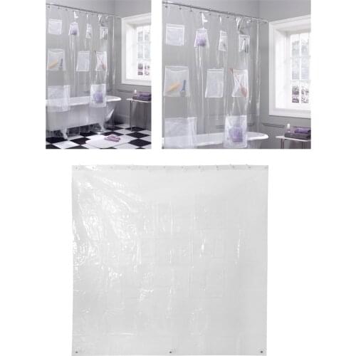 Waterproof 3D Shower Curtain With 13 Pockets Home Decoration Bathing Bathroom Accessaries 183X183cm