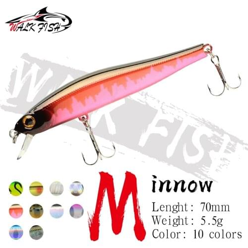 WALK FISH 70MM 5.5G Minnow Fishing Lures Sinking Artificial Bait Japanese Design Wobbler Hard Bait Pencil Fishing Tackle