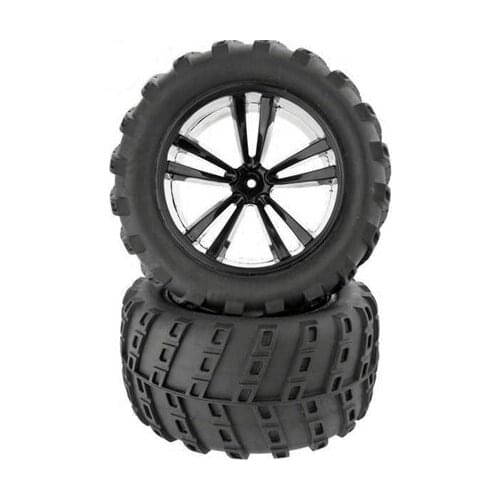 Himoto 1/10 scale RC CAR parts 31804B Black Tires and Wheels for Truck/Monster Truck (31613B+31803) 2P