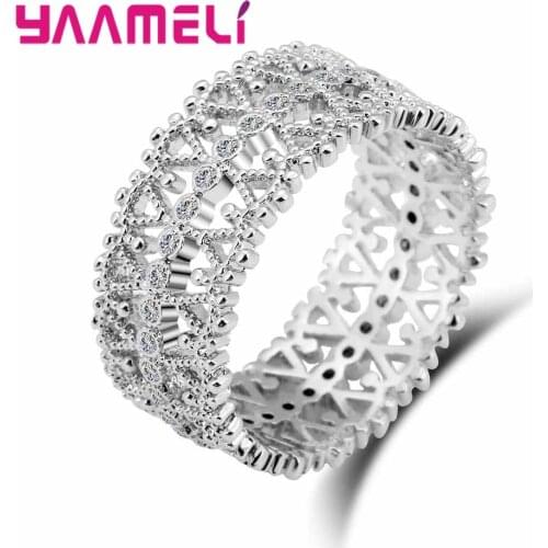 Women Engagement CZ Rhinstone Ring Wedding Bands Jewelry Fashion Mothers Day Anniversary Rings Zircon Promise Anel Gift