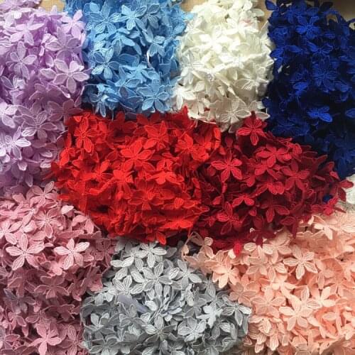 10 Yards/lot 9 Colors Exquisite water-soluble embroidery lace fabric excipients DIY wedding dress clothing lace trim accessories