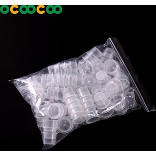 100pcs) B020 Profession Tattoo Pigment Ink Cup Medium (20 mm) - Transparent (100pcs)