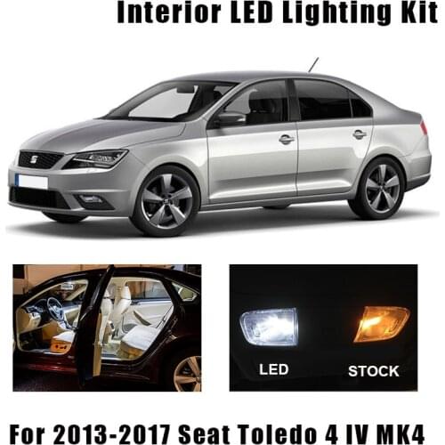 11pcs White Canbus LED Interior Dome Map Reading Roof Light Bulbs Kit For Seat Accessories for Toledo 4 IV MK4 KG 3 (2013-2017)