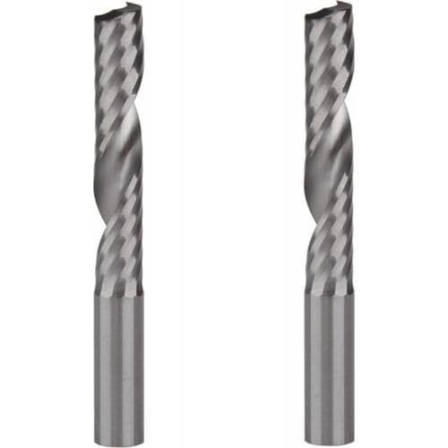 2pcs 8x42mm Single Flute Bit Carbide End Mill Set, CNC Router End Mills for Wood Cutter Milling