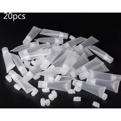 20pcs/bag 8/10/15ML Empty Lip Gloss Tubes Lipstick Tube Lip Balm Soft Tube Makeup Squeeze Clear Lipgloss Tube Container