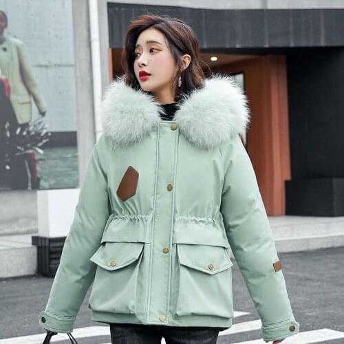 2021 New Women Winter Thick Jacket Wool Liner Parkas Warm Hooded Parka Fur Inside Cotton Coat Female 8 colors Plus size 3XL