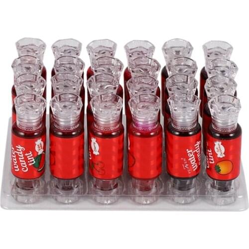 24Pcs/Lot Fruit-Flavored Lip Gloss Candy Nourishing Lip Glaze Liquid Lipstick Long-Lasting Moisturizing Make Up Cosmetic