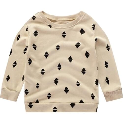 Little Maven New Autumn Spring Children Apricot Triangle Printed Cotton Terry Full- sleeved 2-7yrs O-neck Girls Hoodies