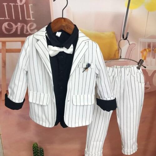 Flower Boys Formal White Jacket+Pants 2Pcs Mariage Clothing Set Enfant Kids Wedding Suit Children Gentleman Performance Dress