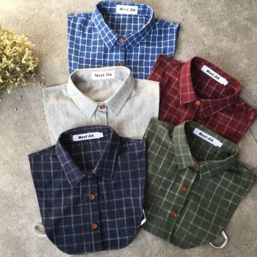 Korean Decorative fake collar sweater shirt sweater colorful Blouse children cotton fake collar denim 3-10years old child girl