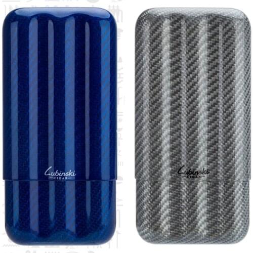 LUBINSK Carbon Fiber Cigar Cigarette 3 Tube Portable Holder Case Humidor Box Storage Tobacco Smoking Tool Accessories For Cohiba