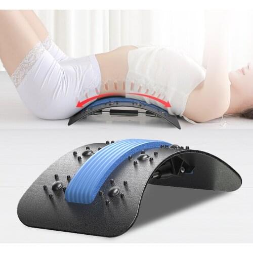 Back Waist Massager Stretcher Lumbar Stretch Support Prominence Relieve Spine Corrector Acupoint Acupuncture Adjustable Base