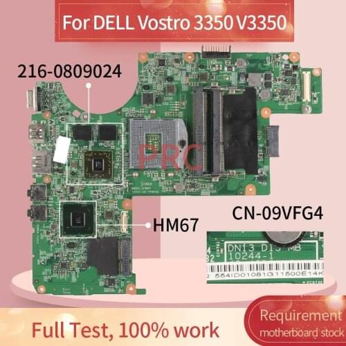 CN-09VFG4 09VFG4 For DELL Vostro 3350 V3350 Notebook Mainboard 10244-1 48.4ID01.011 HM67 216-0809024 DDR3 Laptop motherboard