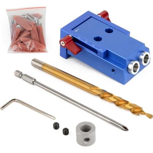 1 Set Mini Pocket Hole Jig Kit System Screwdriver Step Drill Bit Woodworking Joinery Tool Set for Wood Working Wood Drilling