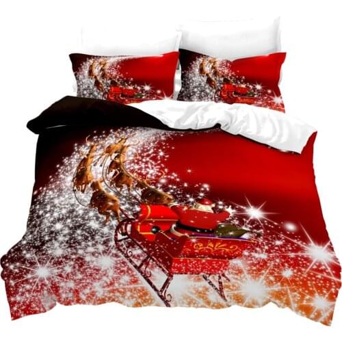 3D Cartoon Printed Pillowcases Bedding Set Queen King Size Dropshipping Boy gift Merry Christmas Happy New Year YB069
