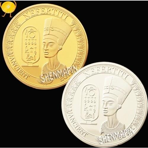 Nefertiti Ancient Egypt Queen Commemorative Coin Worlds Seven Wonders Pyramid Coins Collectibles Egyptian Goddess Coins