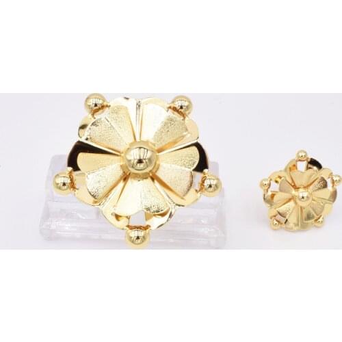 NEW High Quality Ltaly 750 Gold color Jewelry Set For Women african beads fashion BIG Bracelet Ring jewelry NEW High Quality Lta