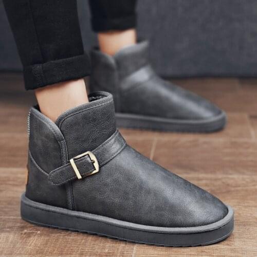 Winter new style plus velvet outdoor warm snow shoes cotton shoes cover foot cotton shoes leather vamp vogue designer shoes