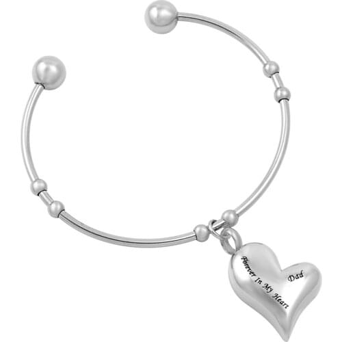 CMJ5045 Dad forever in my heart memorial ashes Pendant 316L stainless steel cremation jewelry Urn bracelets With Pendant