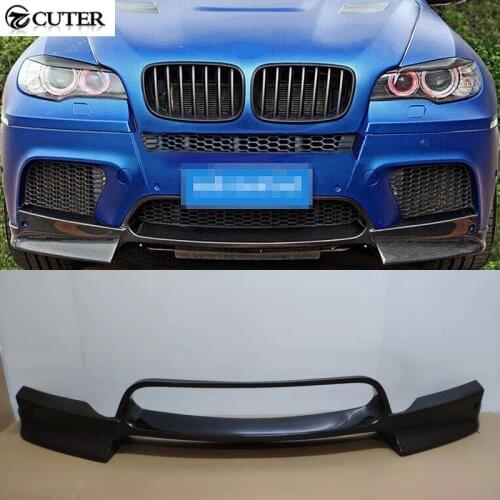 E71 X6M E70 X5M AK style Carbon Fiber Front bumper Lip for BMW X6M front splitter body kit 2008-2014
