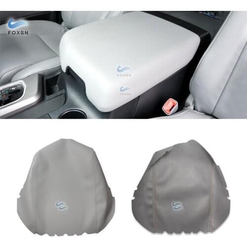 Gray Color For Toyota Tundra 2007 2008 2009 2010 2011 2012 2013 Microfiber Leather Car Armrest Center Console Box Lid Cover Trim