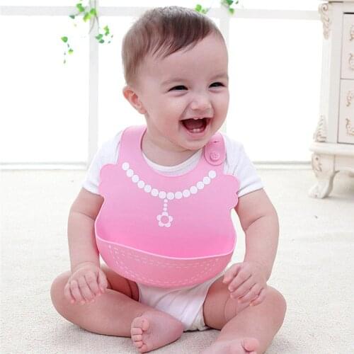 Hot Baby Bibs Waterproof Silicone Feeding Infant Saliva Towel Newborn Ccartoon Aprons Baby Food-Grade Silicone Bibs Rice Pocket