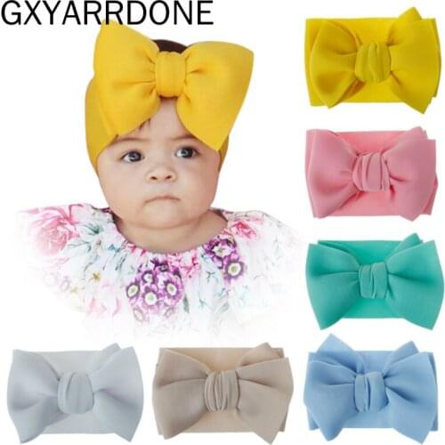 2020 Baby Girls Puff Bows Turban Headband Hair Accessories Fancy Toddler Gifts Hair Band Elastic Knot Bows Headwraps Headband